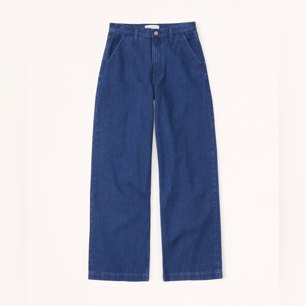 Abercrombie Mid Rise Ultra Wide Leg Jean, short